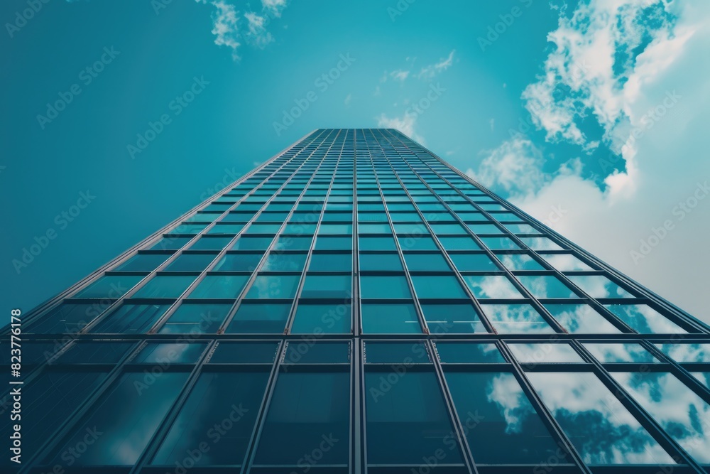 Building. Modern Architecture Skyscraper with Glass Facade in City Skyline Building. Modern Architecture Skyscraper with Glass Facade in City Skyline