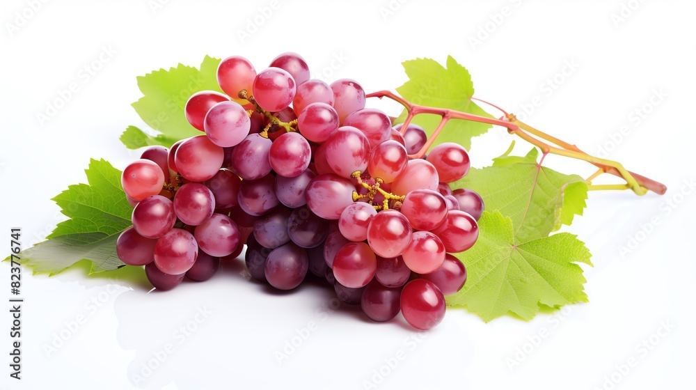 Obraz premium Grape bunch, focus on individual fruits, organic theme, whimsical, multilayer, pure white background