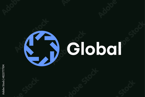 Tableau sur toile Global  logo  circle logo design and business name ideas