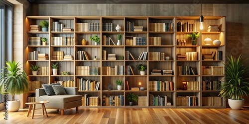 3D rendered image of a creative design concept for New Year 2024 with a book shelf in the background  photo
