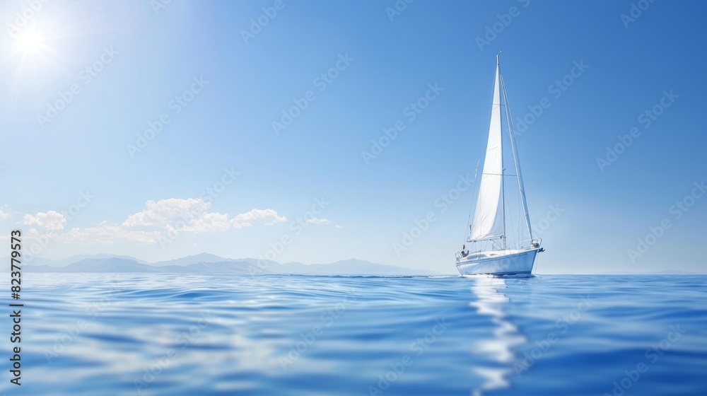 Obraz premium white sailboat in the ocean