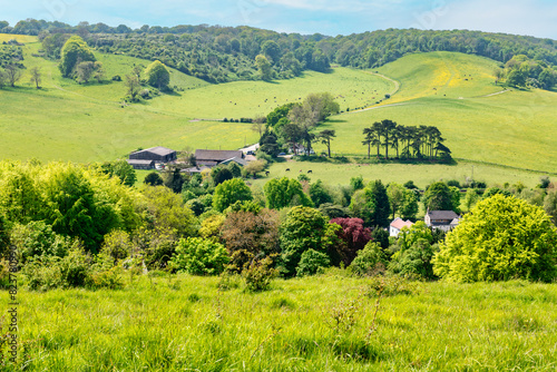 Beautiful view of the Kent Downs at Temple Ewell near Dover in Kent, England