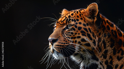 Close up Of Leopard Mouth With Black Background