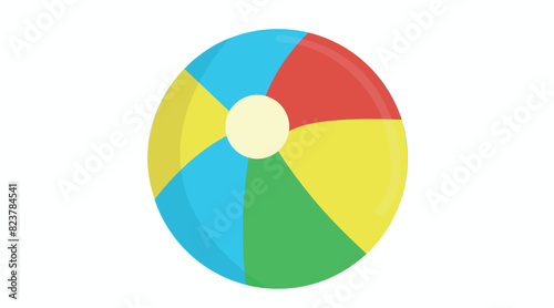 Vector Isolated Illustration of a Beach Ball. Vectorial editable illustration on a white background