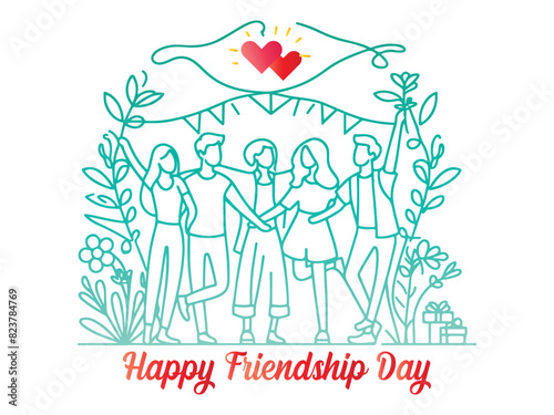 Happy international friendship day vector illustration