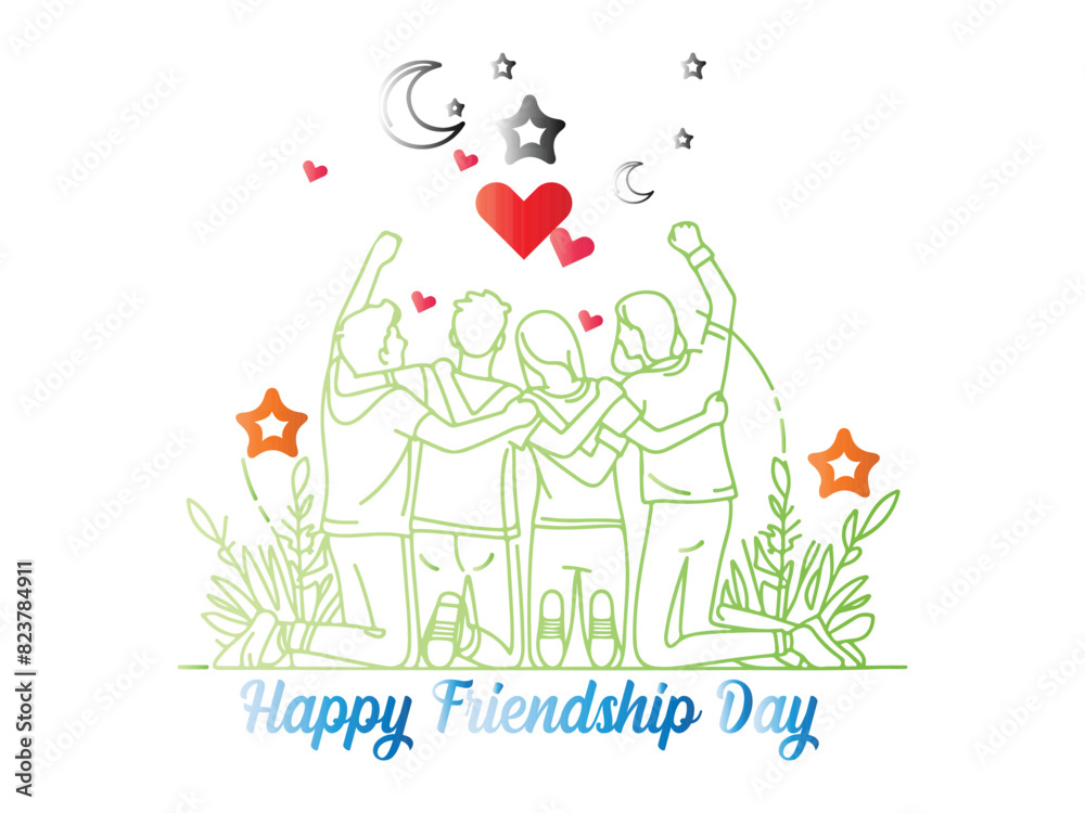 Happy international friendship day vector illustration Happy international friendship day vector illustration