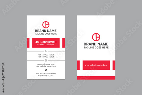 Vertical double sided business card template design. and visiting card design
