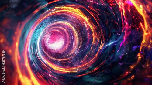 Ethereal Neon Swirls: A Magical Twirl Portal to a Mysterious World