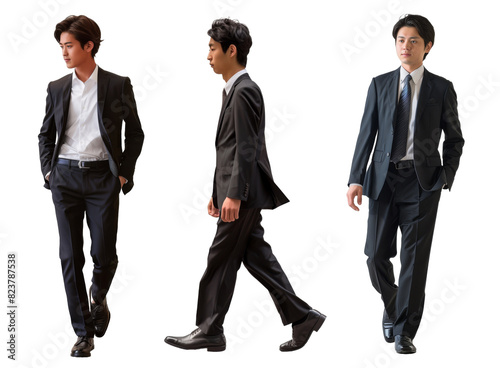 日本人のビジネスマン3種類切り抜き
