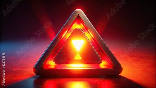 3D of a caution symbol in red color