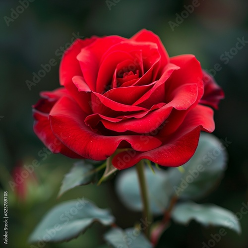 Striking Scarlet Rose vibrant dramatic dark red petals 