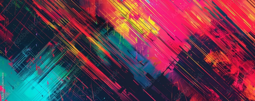 Vibrant abstract digital background with dynamic diagonal lines and rich colors, perfect for creative projects, designs, and graphics. Vibrant abstract digital background with dynamic diagonal lines and rich colors, perfect for creative projects, designs, and graphics.