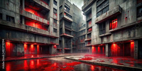 Blood-drenched depths of dread in a concrete enclave  photo