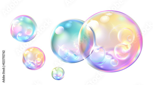 Bubbles on white background