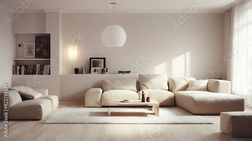 Stylish modern interior design living room  Generative AI