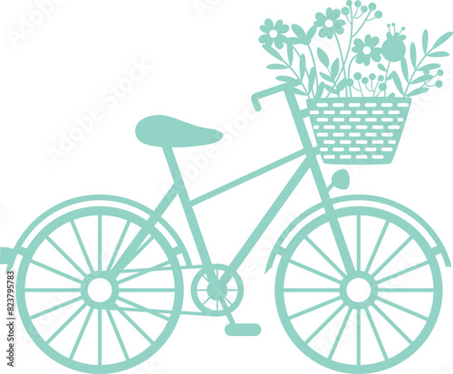 Spring floral bycicle. Vector illustration