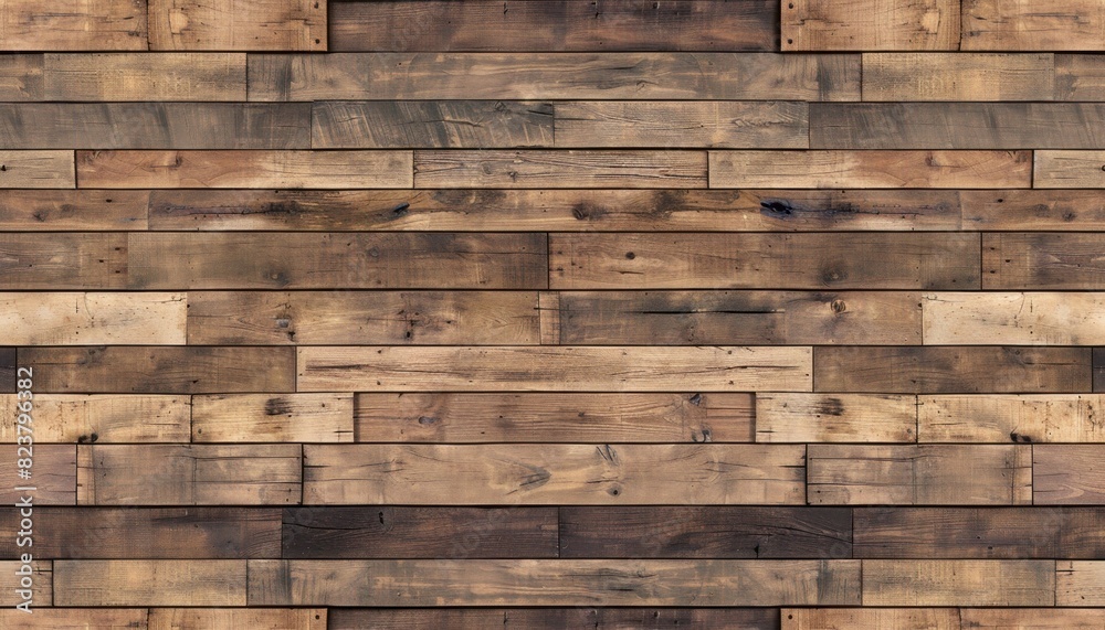 A seamless texture of wooden planks with dark brown and light wood tones, perfect for creating an authentic rustic look in interior design or as part of wall backgrounds or floor textures A seamless texture of wooden planks with dark brown and light wood tones, perfect for creating an authentic rustic look in interior design or as part of wall backgrounds or floor textures