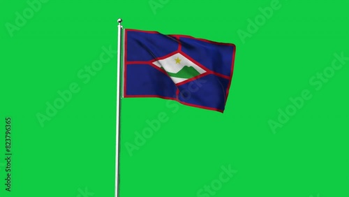 High detailed flag of St. Eustatius. National St. Eustatius flag. South America. 3D Render. photo