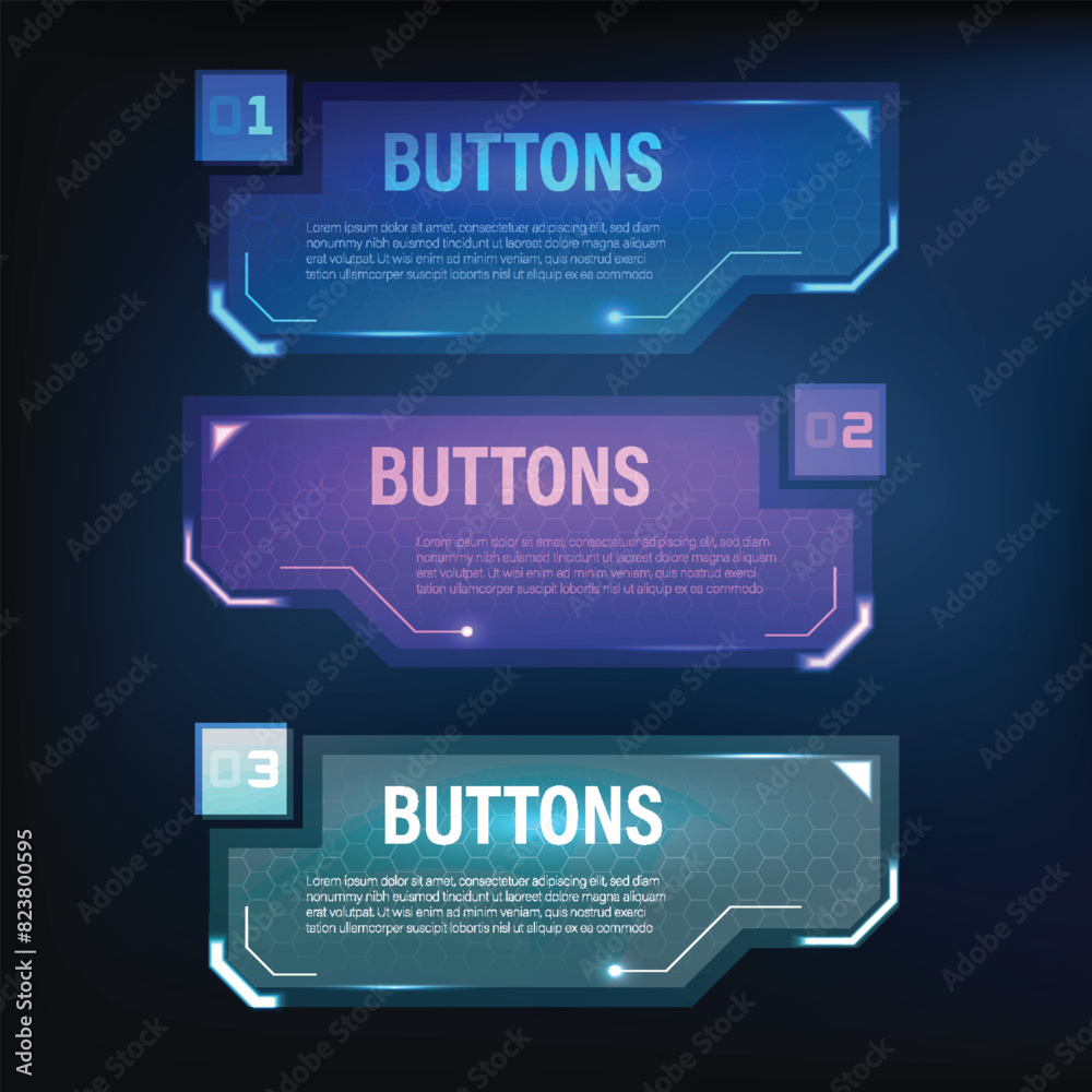 button collection sci-fi style set color blue 11 button collection sci-fi style set color blue 11