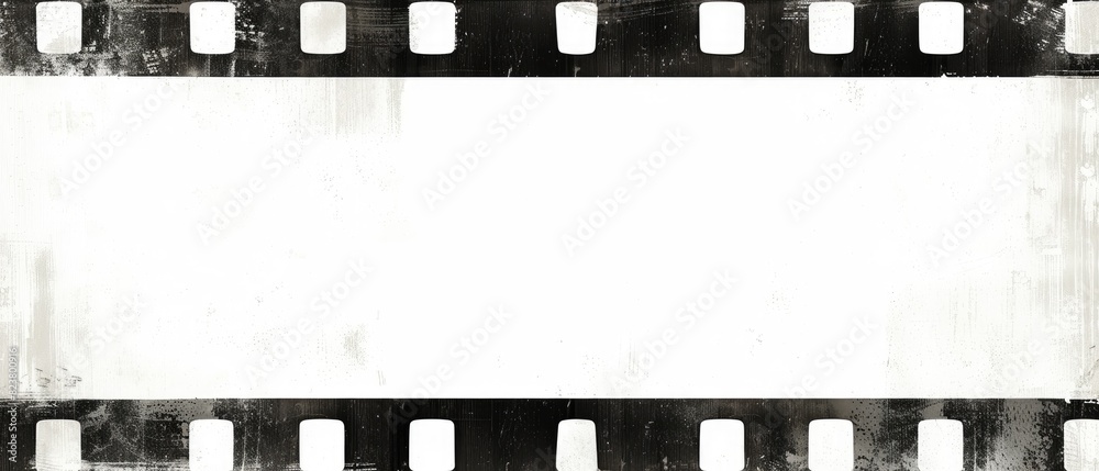 Naklejka premium Ultrawide Old Damaged Film Strip Frame