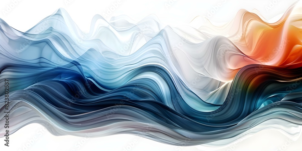 Fototapeta premium Mesmerizing Wave Patterns: A Liquid Art Display of Vibrant Colors. Concept Nature Photography, Abstract Art, Ocean Waves, Colorful Patterns