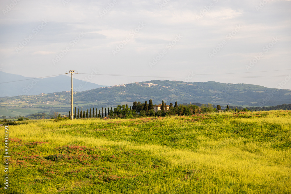 landscape with mountains in tuscany italy landscape with mountains in tuscany italy