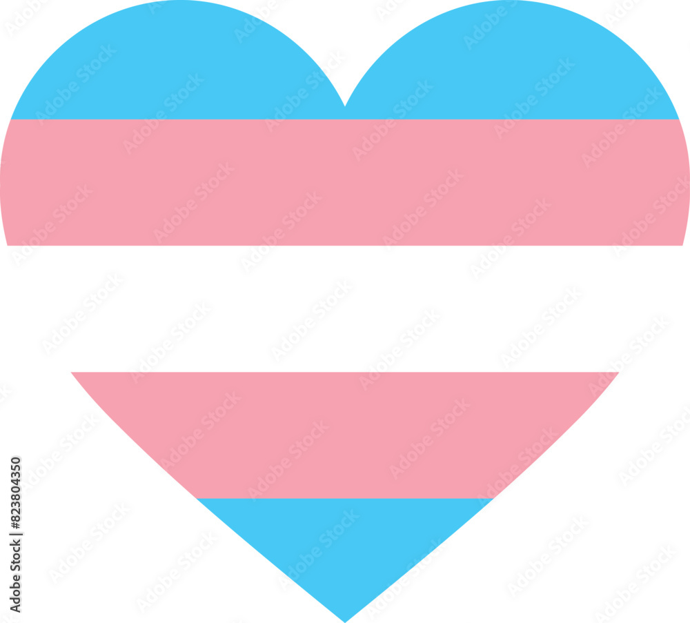 Naklejka premium Transgender pride flag heart isolated on white background. LGBT flag. Vector illustration