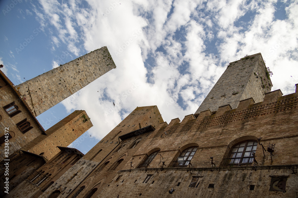 Unique view of historic towers in San Gimignano, Italy Unique view of historic towers in San Gimignano, Italy