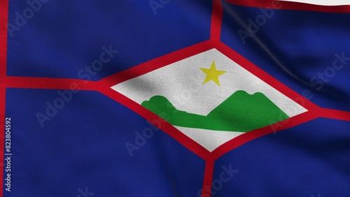 High detailed flag of St. Eustatius. National St. Eustatius flag. South America. 3D Render. photo