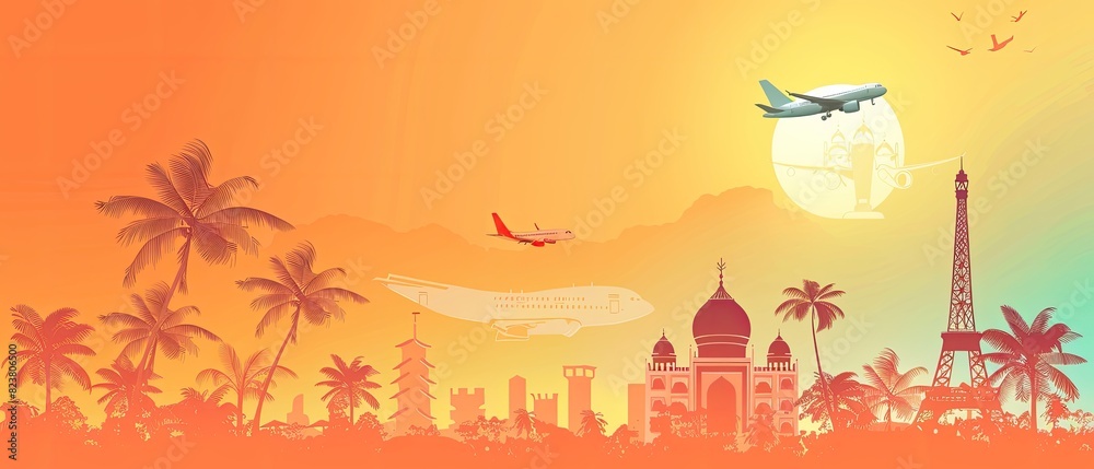 The poster has a tropical vibe and is meant to evoke feelings of adventure The poster has a tropical vibe and is meant to evoke feelings of adventure