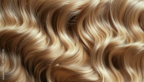 Blonde hair color background  closeup of blonde wavy hairstyle with copy space for design Generative AI