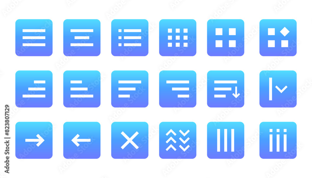 Menu and ui vector icons set. Website list item pack. Minimal set of hamburger menu flat icons. Vector illustration Menu and ui vector icons set. Website list item pack. Minimal set of hamburger menu flat icons. Vector illustration