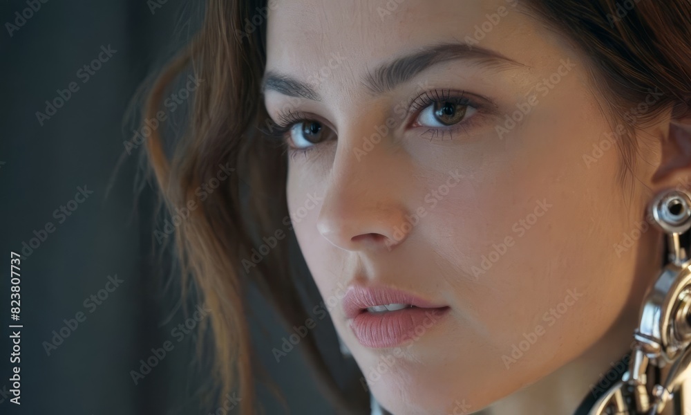 Fototapeta premium portrait of a woman, face closeup