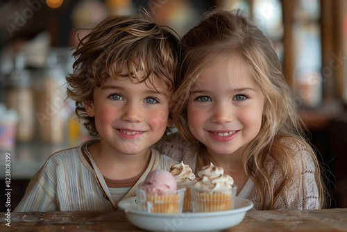 Joyful Kids with Ice Cream  Sweet Moments Captured
