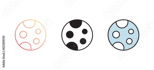 Full Moon icon design with white background stock illustration photo