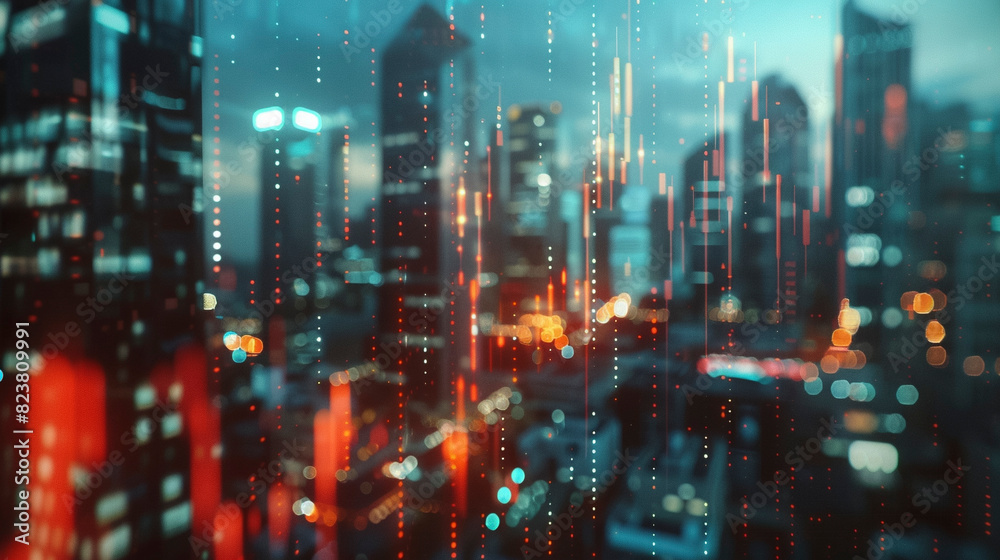 Urban Background Data Visualization of Stock Market Trends Urban Background Data Visualization of Stock Market Trends