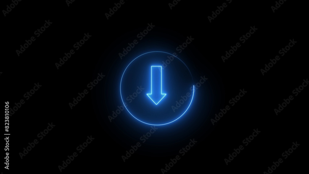 Uploading or downloading sign and symbol.Neon download icon. Neon glowing download button. Uploading or downloading sign and symbol.Neon download icon. Neon glowing download button.