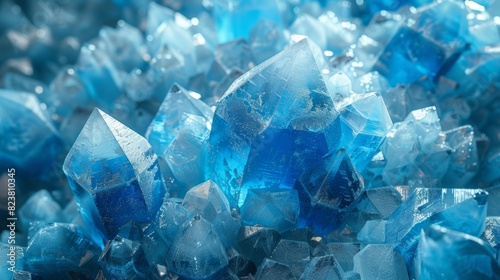 Abstract background of blue crystals. 3d rendering,