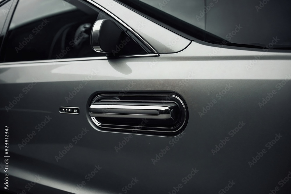 a close-up of a side door handle of sedan car