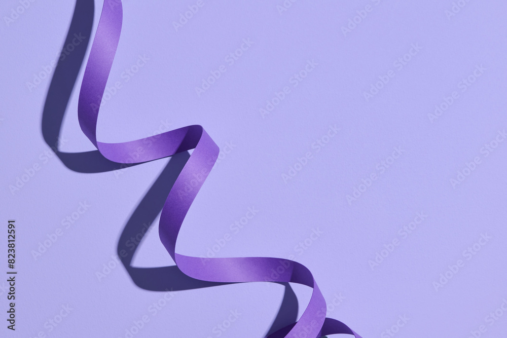 Spiral ribbon on color background with shadow Spiral ribbon on color background with shadow