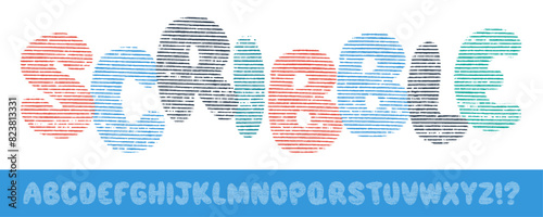 Textured bubble font with rough etched lines. Works well for smaller headings. Textures taken from vintage line drawings. Individually textured characters. Unique design font