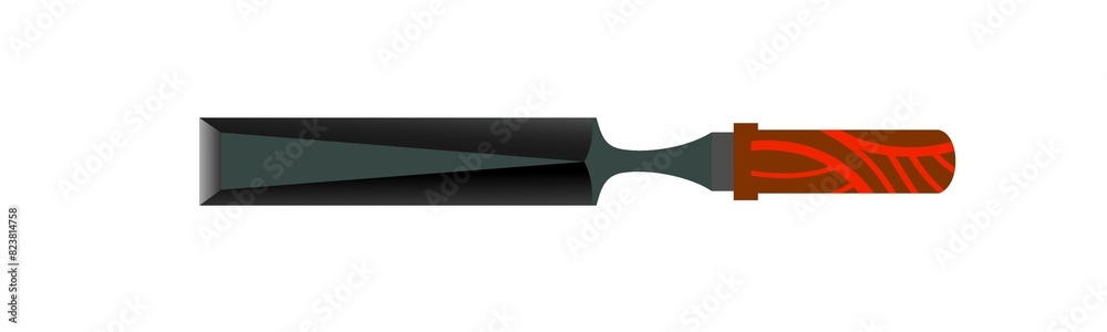 Bevel Edged Chisel isolated on a white background, It is tool for rough chopping in conjunction with a mallet, as well as for fine paring by hand Bevel Edged Chisel isolated on a white background, It is tool for rough chopping in conjunction with a mallet, as well as for fine paring by hand