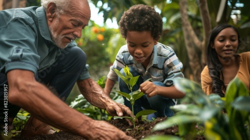 A Grandfather Teaching About Planting