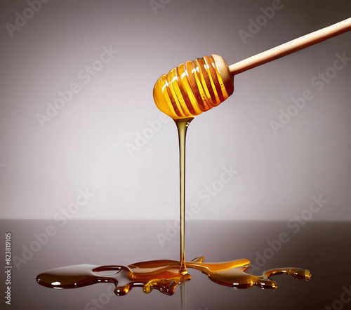 Honey dripping from a spoon