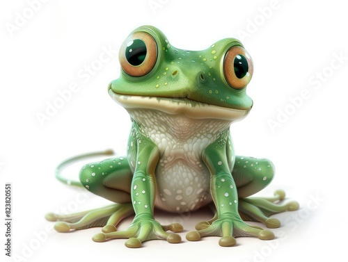 frog cartoon featuring friendly eyes, adding personality and appeal to various creative projects © XTSTUDIO
