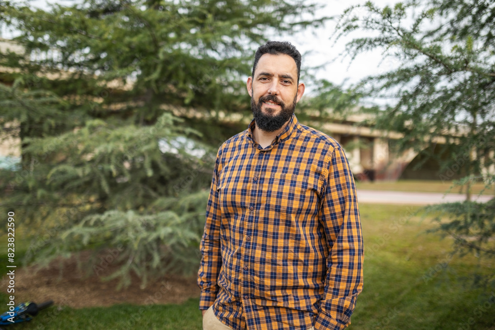 portrait of bearded man outdoors portrait of bearded man outdoors