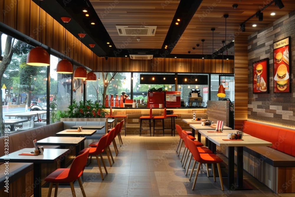 quick service restaurant interior . ai generated quick service restaurant interior . ai generated