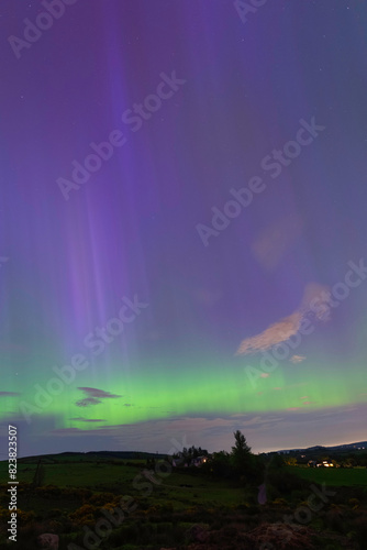 Northern light above Blessington Lakes