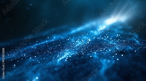 Blue Abstract Particle Business Technology Background