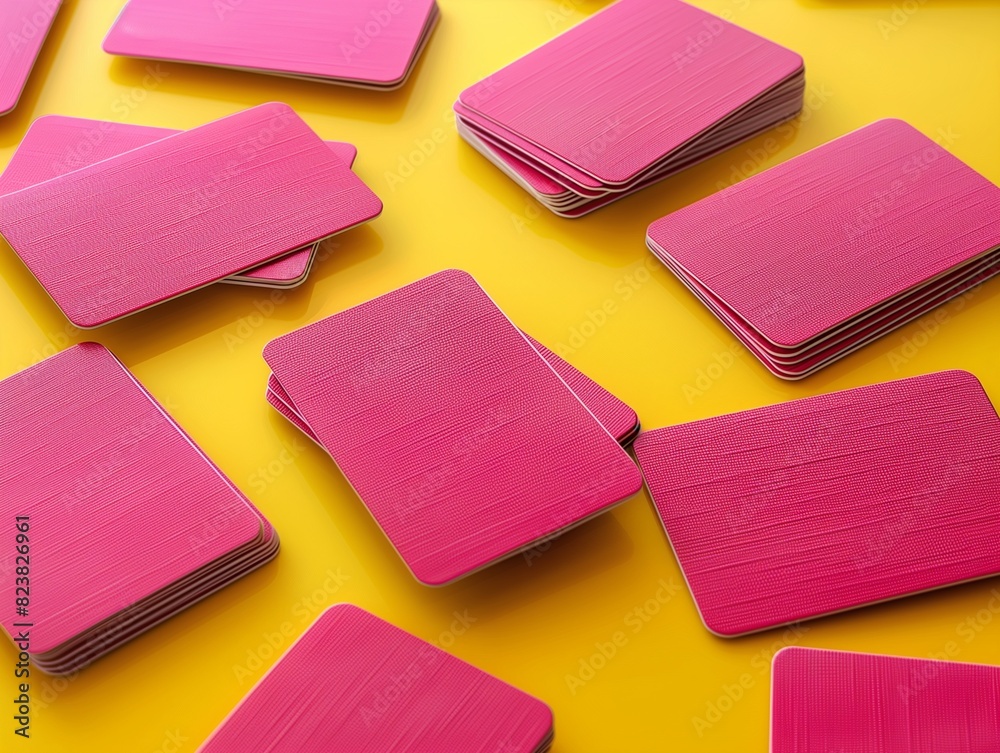Fototapeta premium Color business cards. An empty business card. High quality photo. Generated by AI